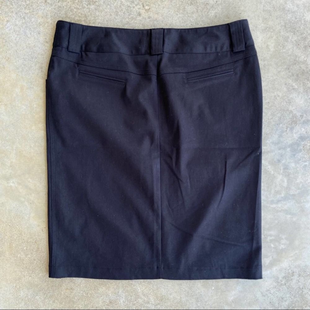 TOPSHOP Black Mini Skirt Front Slit Size 14 - Picture 2 of 4